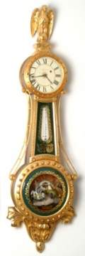 Fine & Rare Waltham Gilt Front Girandole Wall Clock 